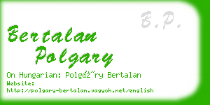 bertalan polgary business card